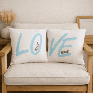 coussins cadeau personnalise love